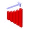 Subsidy graph chart icon, isometric style