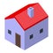 Subsidy home icon, isometric style