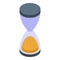 Subsidy hourglass icon, isometric style