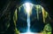Subterranean Cave Waterfall\\\'s Hidden Beauty
