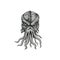 Subterranean Sea Monster Head Tattoo