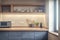 Subtle ambiance blurred image of contemporary kitchen interior for backdrop