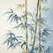 Subtle Blue And Gold Bamboo Painting By Jody Bergsma