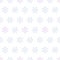 Subtle blue and pink snowflakes on white seamless pattern, vector