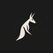 Subtle Luminosity: A Dreamlike Kangaroo Logo In Minimalistic Black And White