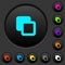 Subtract shapes dark push buttons with color icons