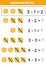 Subtraction with cute Sun. Educational math game for kids.