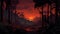 Subtropical Forest Firefighter: Retro 8-bit Artwork