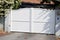 Suburb portal home white high house gate slats gate