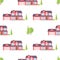 Suburban american houses seamless pattern.