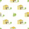 Suburban american houses seamless pattern.