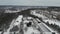 Suburban Apartment Buildings Covered in Snow, Rising Aerial