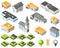 Suburban community isometric city kit