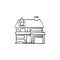 Suburban cottage hand drawn outline doodle icon.