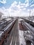 Suburban electric trains. Infrared photography