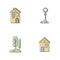 Suburban life RGB color icons set