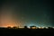 Suburban residential houses at night