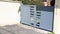 Suburbs house gray portal modern home steel door aluminum gate slats