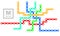 Subway Connection Map, City Transportation Vector Grid Scheme, Metro Underground Map, Colorful Network, Crossrail Map