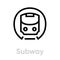 Subway icon. Metro, Mass Rapid Transit, Public Transport vector editable line symbol