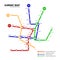 Subway map. Template of fictional city public transport scheme for underground road. Metro or bus abstract traffic