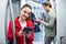 Subway passengers with phones