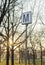 Subway sign in Bucharest, Romania in sunset light