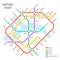 Subway stations map, underground public transport scheme, metro network. Underground urban city metro map vector