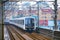 Subway train arriving to station