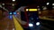 Subway train departing from metro station. Video is shot out of focus intentionally and originally