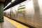 Subway train in motion