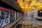 Subway train on Novatorskaya Moscow Metro station