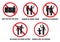 Subway train prohibit or bus prohibit signs, for vandals. isolated, easy to modify