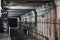 Subway tunnel, dark underground corridor