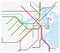 Subway vector map of Boston, Massachusetts, United States