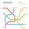 Subway vector map template. City metro transportation scheme