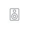 Subwoofer speaker thin line icon. Linear vector symbol