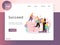 Succeed vector website landing page design template