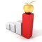Success business bar graph with golden apple on red top