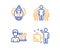 Success business, Clown and Group icons set. Strategy sign. Growth chart, Funny performance, Managers. Vector