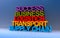 success business logistics transport supply chain on blue