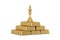 Success concept chess king and gold bars pile  isolated on white background. 3D illustration