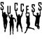 Success concept with young team silhouettes