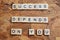 success depends on you text on wooden square, business and motivation quotes