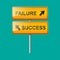 Success and failure sign.