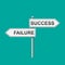 Success and failure sign.