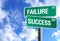 Success and Failure Sign with Clouds