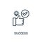 success icon vector from seo collection. Thin line success outline icon vector illustration. Linear symbol for use on web and