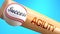 Success in life depends on agility - pictured as word agility on a bat, to show that agility is crucial for successful business or