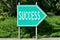 Success - metal, green road sign